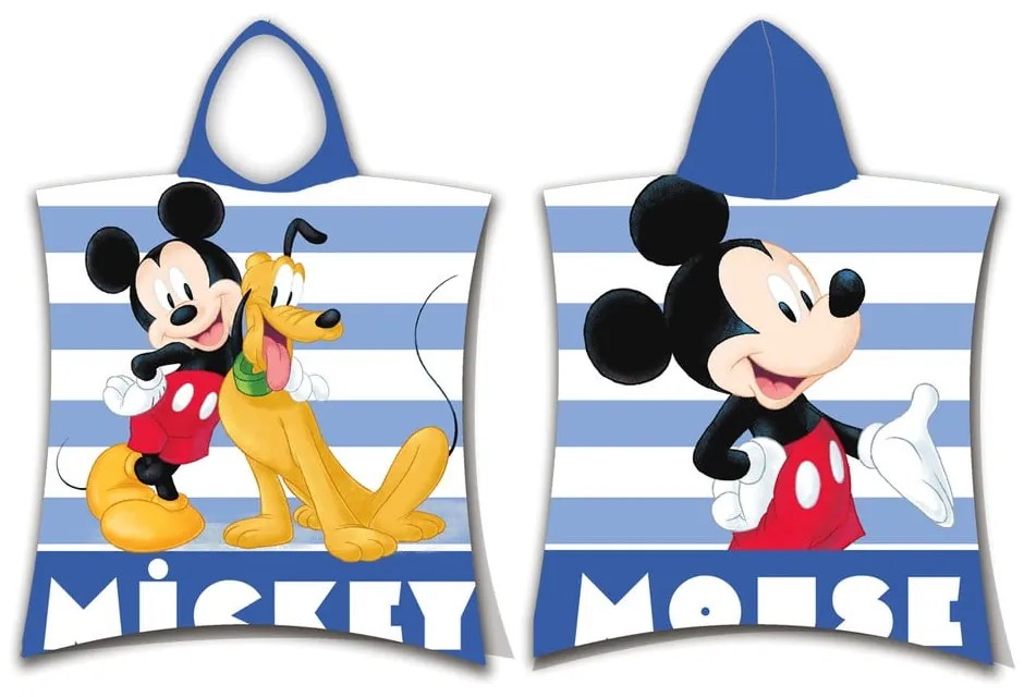 Modré froté detské pončo Mickey - Jerry Fabrics