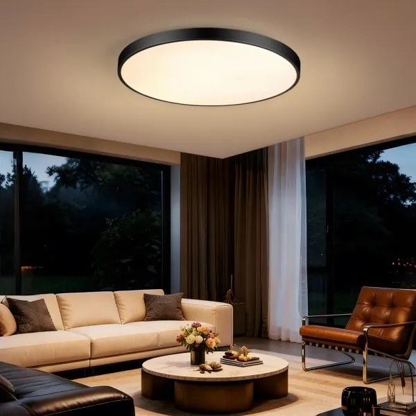 Immax NEO 07313L-LED SEMPLICI - stmievateľné stropné svietidlo 96 W/230 V, priemer 80 cm, Tuya Wi‑Fi, čierne, s diaľkovým ovládaním