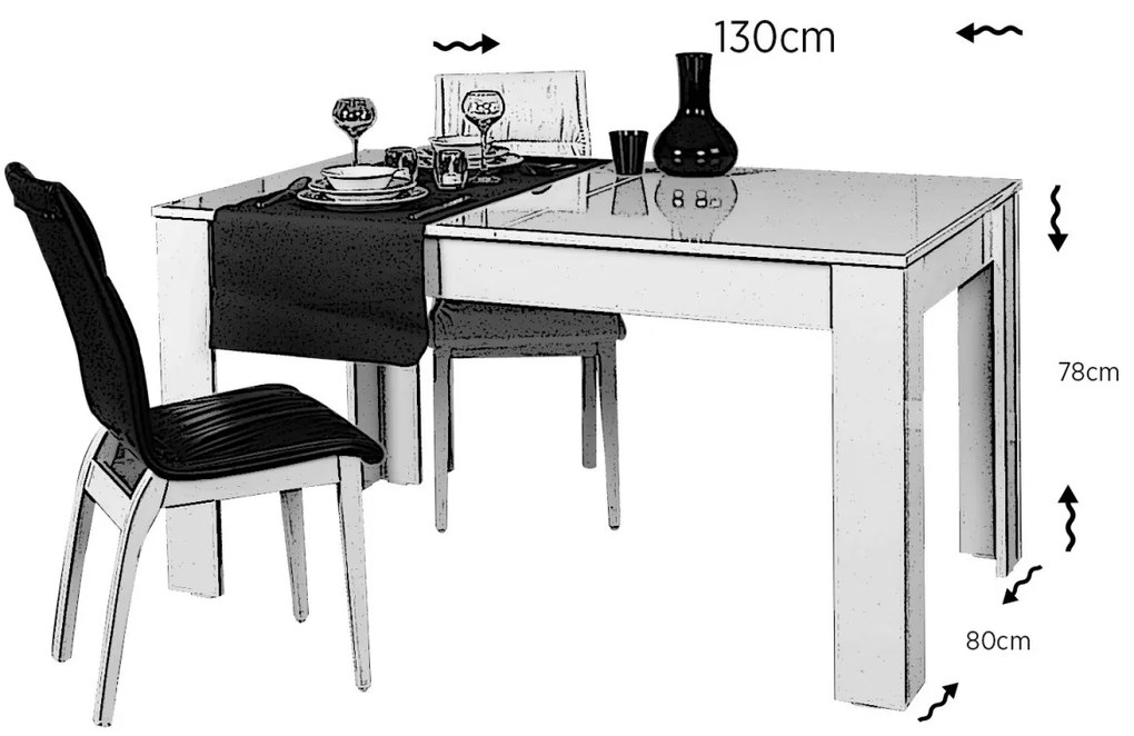 Jídelní rozkládací stůl OBLO 130/170 cm bílý