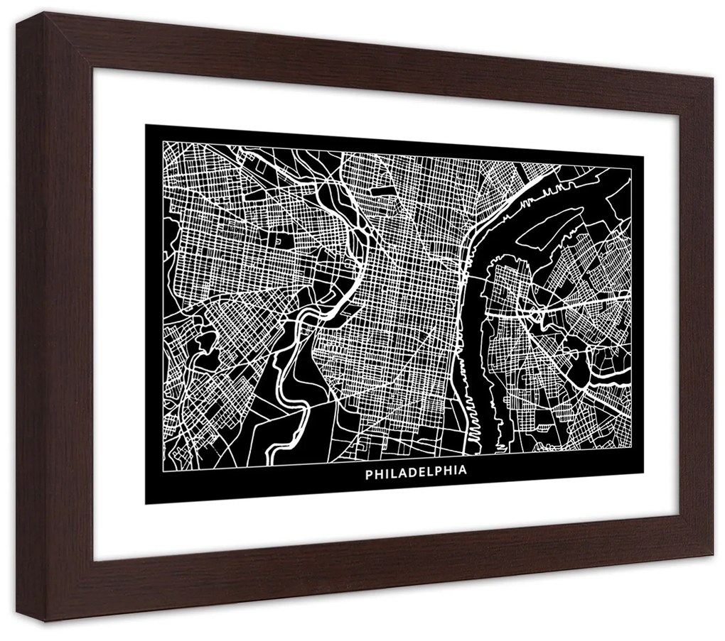 Gario Plagát Plán mesta Philadelphia Farba rámu: Bez rámu, Rozmery: 30 x 20 cm