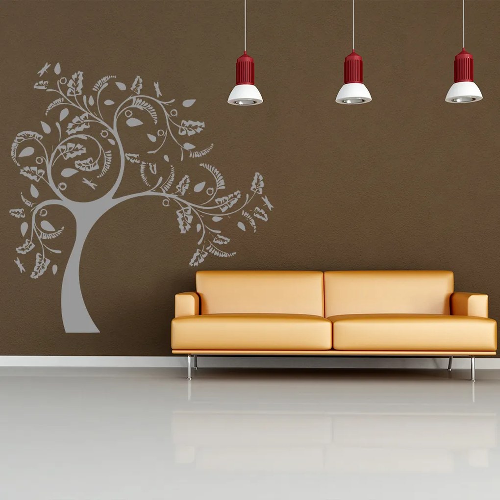 Veselá Stena Samolepka Strom v zasnení Farba: modrá, Veľkosť: 80 x 80 cm