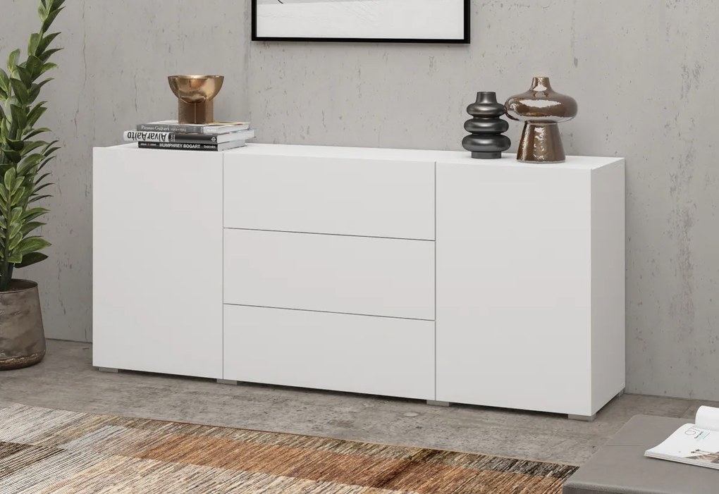 Komoda AVANA 2D3S, 140x63x35, biela/wotan dub