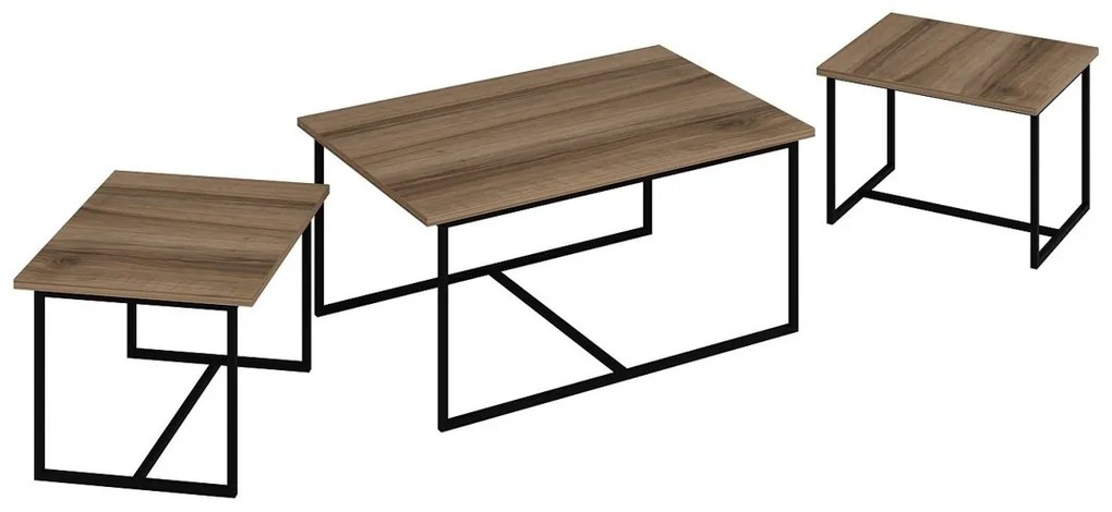 Odkladací stolík Levada Walnut, 3 ks