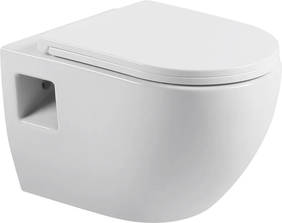 Erga Astrid, závesná WC misa 510x360x360mm, Rimless + toaletné sedadlo s pomalým zatváraním, biela, ERG-V03-ASTRID-RIM-WH