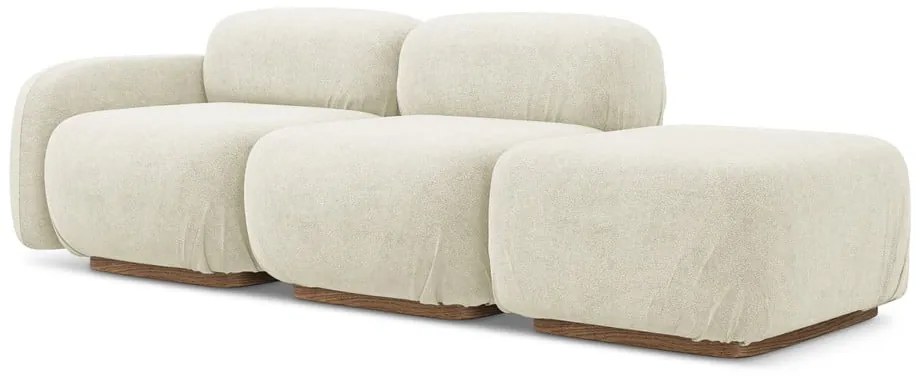 Krémovobiela leňoška z textílie buklé (pravý roh) Ailani – Makamii