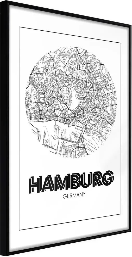 Plagát mapa mesta - City Map: Hamburg
