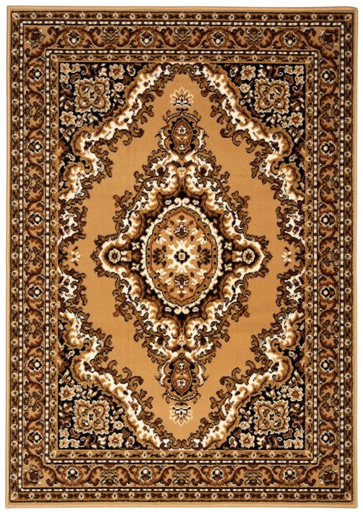 Alfa Carpets, Kusový koberec TEHERAN T-102 beige, 80x150, béžová, chodba / predsieň