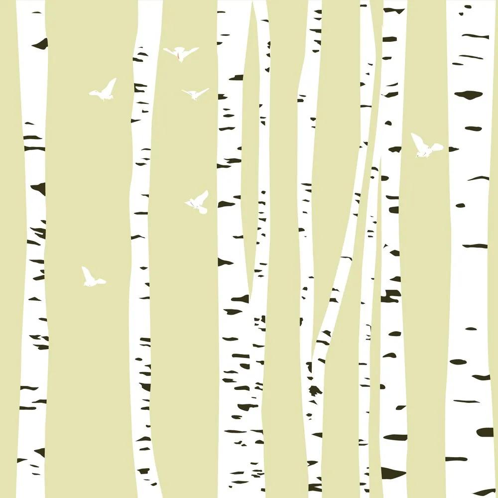 Samolepiaca tapeta hustý brezový háj