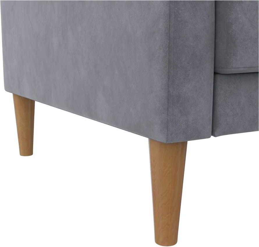 Sivá zamatová rozkladacia pohovka 207 cm Lilly – Støraa