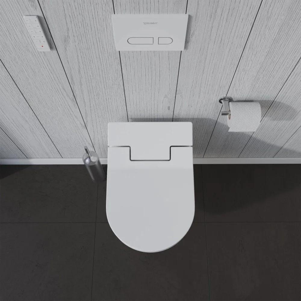 DURAVIT ME by Starck závesné WC Rimless pre SensoWash, s hlbokým splachovaním 370 x 570 mm, biela, s povrchom WonderGliss, 25295900001