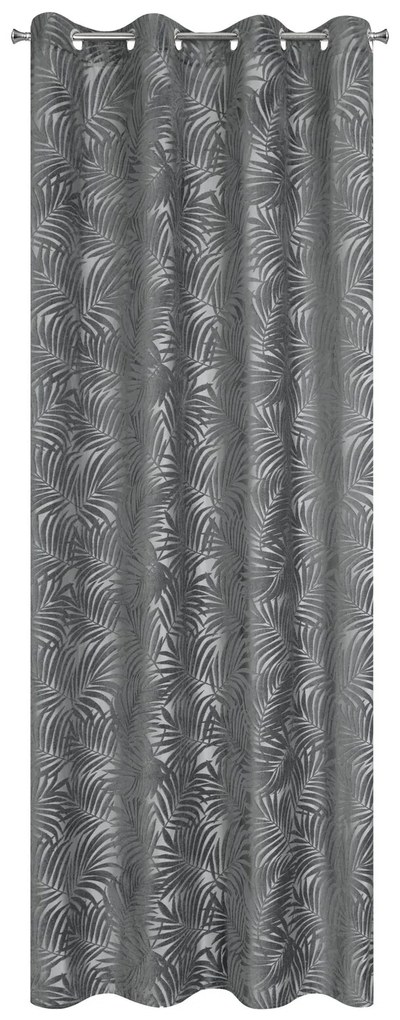 ZÁVES NA KRÚŽKOCH LIVIA 140X250 CM SIVÁ