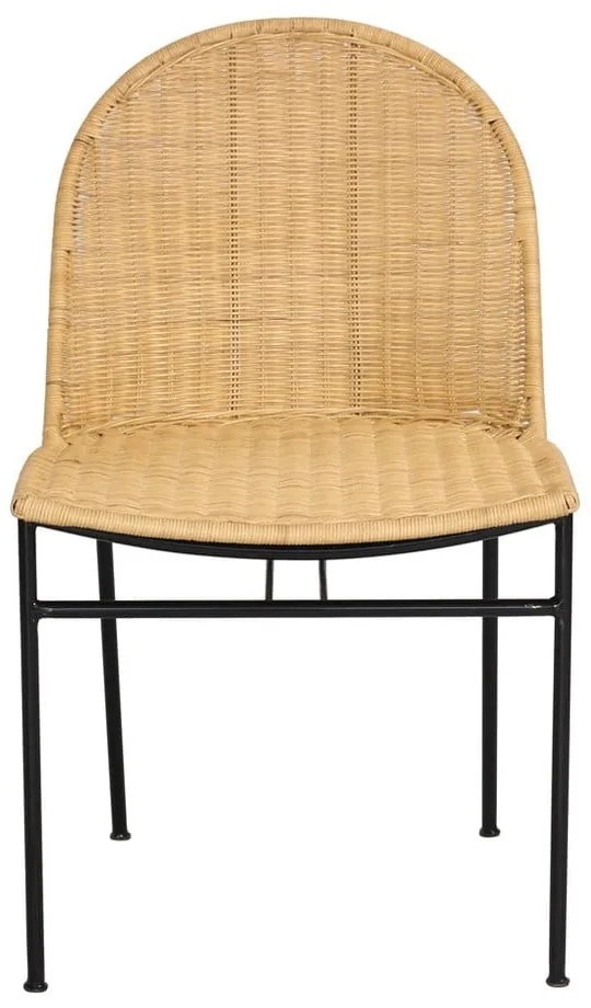 Súprava 4 ratanových jedálenských stoličiek Sofia a čierneho stola Marienlist - Bonami Essentials