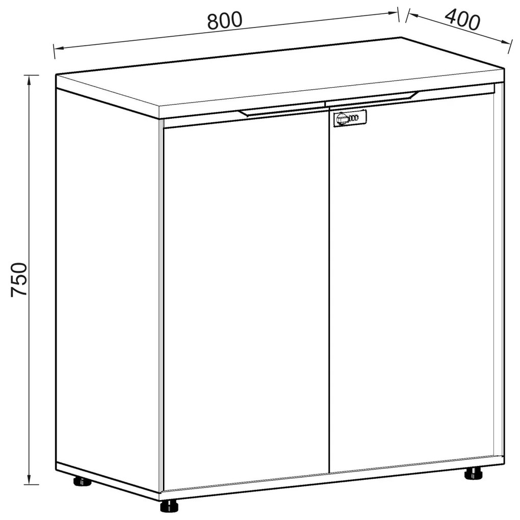 Nízka kancelárska skrinka Houseland Profit Dru 01 dub prírodný