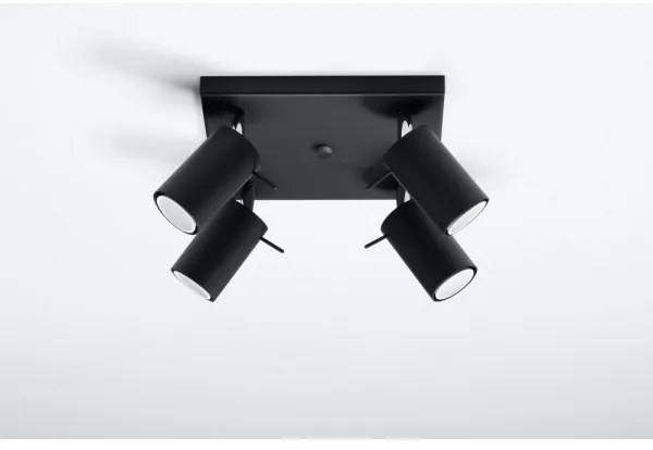 Sollux SL.0094 - Bodové svietidlo RING 4 4xGU10/10W/230V čierna