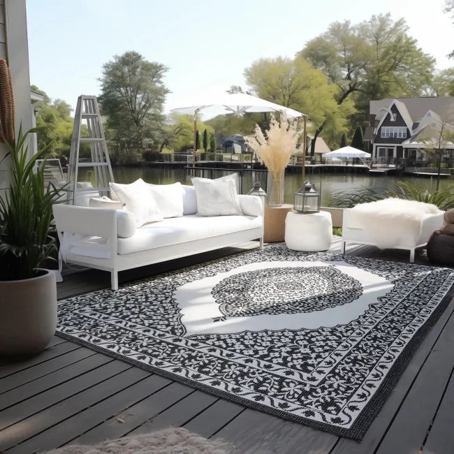 Obojstranný koberec Elle Decoration GEMINI Meekly čierny