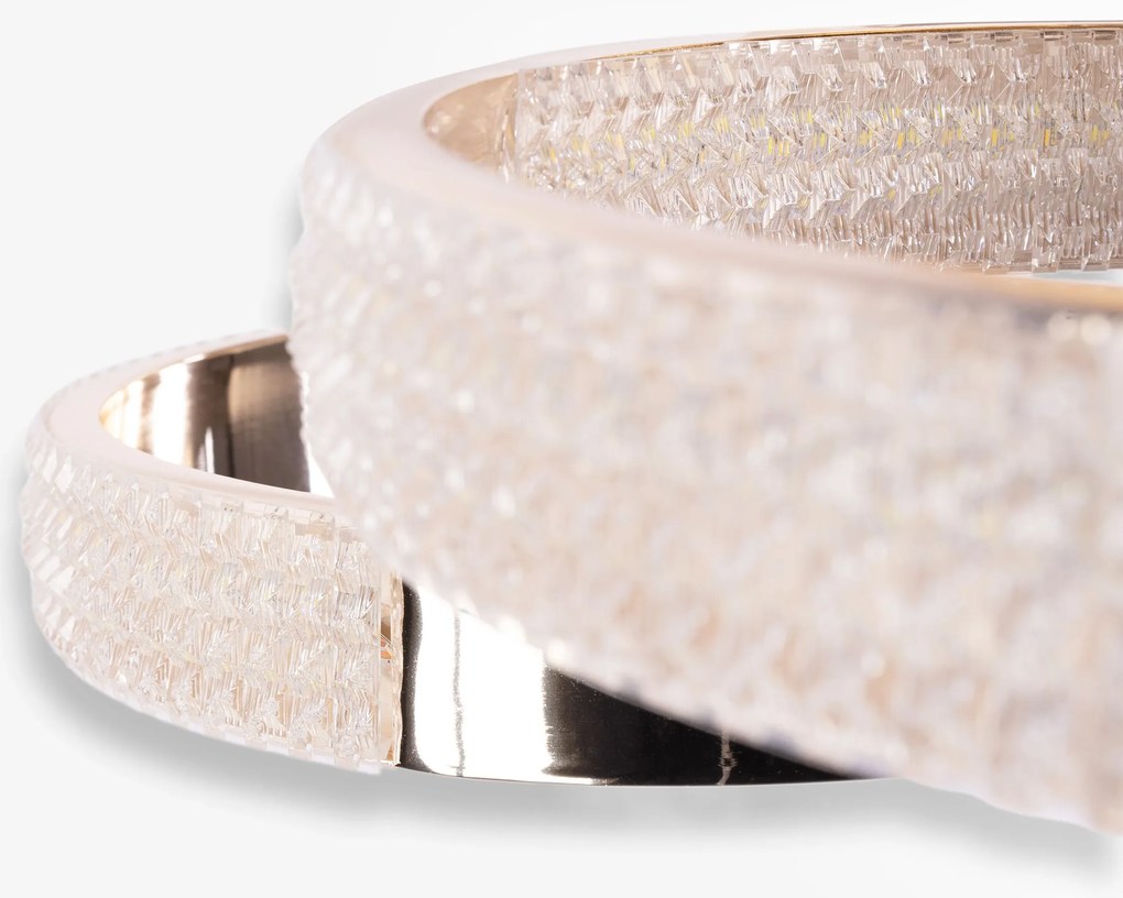 Toolight Toolight, LED kryštálové stropné svietidlo s diaľkovým ovládaním 42W, G003-C, zlatá lesklá, OSW-09744