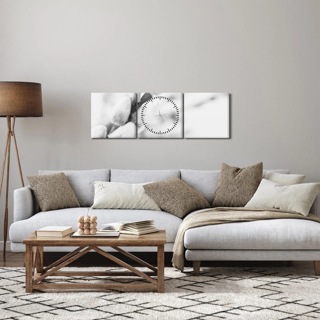 Obraz - Začiatok jari (s hodinami) (90x30 cm)