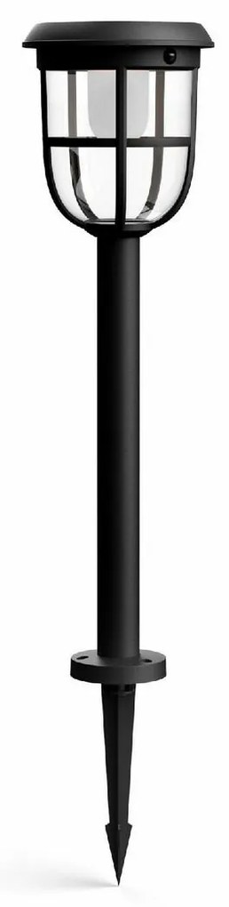 Philips Radii UltraEfficient solárne vonkajšie stĺpikové LED svietidlo 1,3 W 3000K 60 cm, čierna