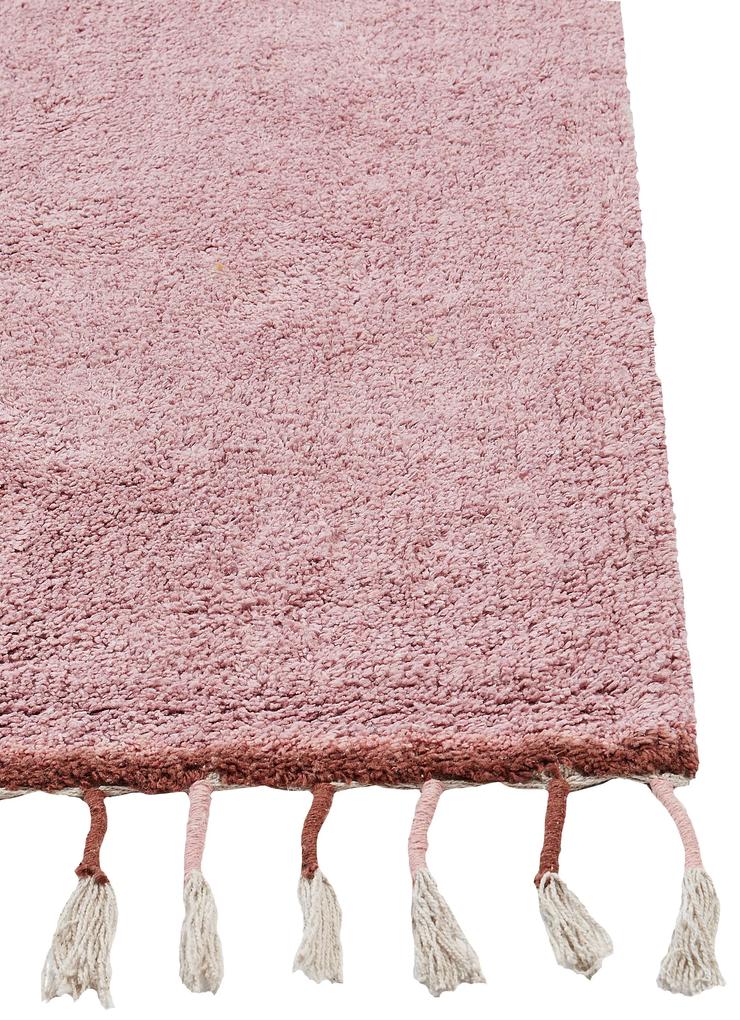 Bavlnený koberec 140 x 200 cm ružový CAPARLI Beliani