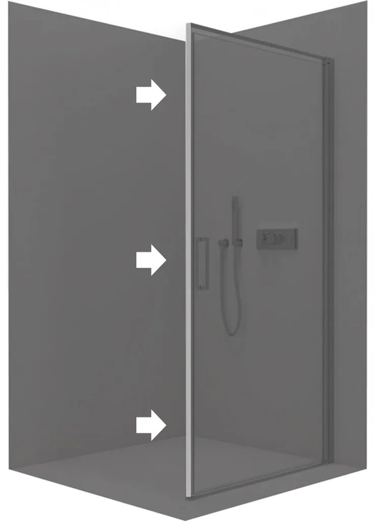 Cerano Porte, stenový profil 190 cm pre inštaláciu do niky pre dvere a zásteny Porte L/P, chrómová, CER-CER-476321