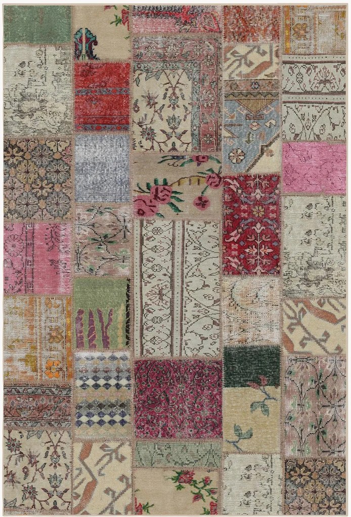 Umývateľný koberec's nízkym vlasom Patchwork