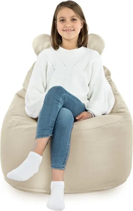 Detské kreslo Sako TEDDY – mäkké plyšové kreslo pre najmenších Farba: Béžový