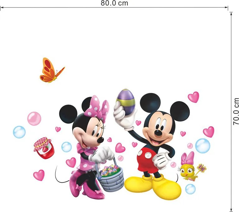 Veselá Stena Samolepka Minnie a Mickey Mouse