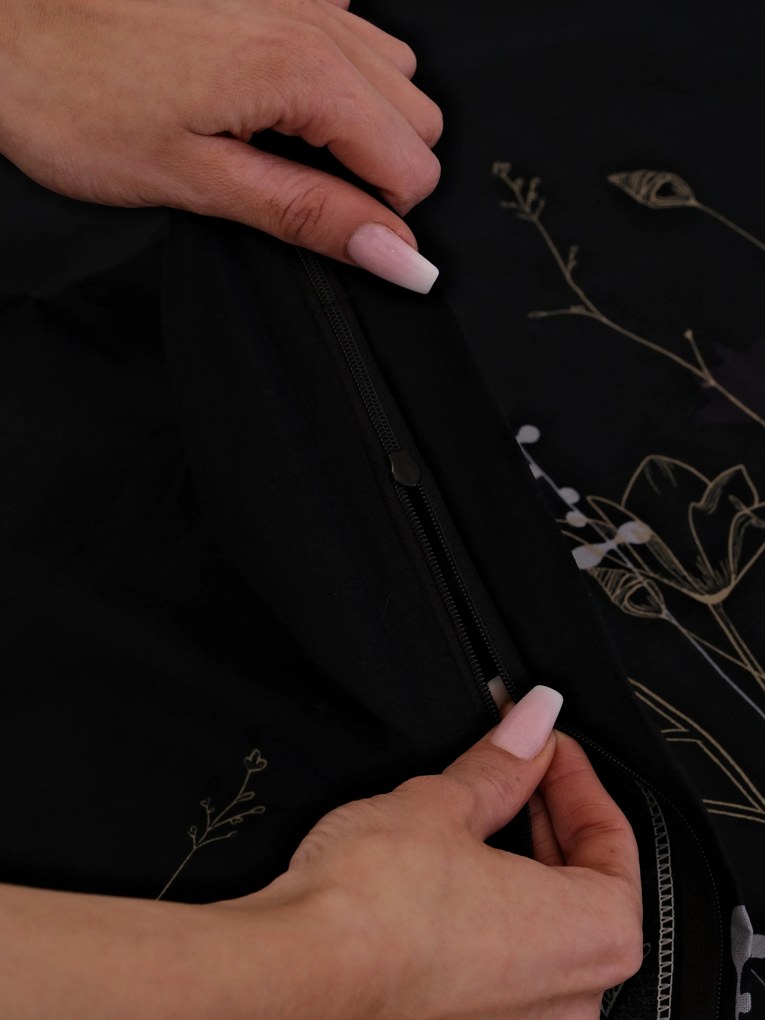 Predĺžené bavlnené obliečky Renforcé – Aneta čierna