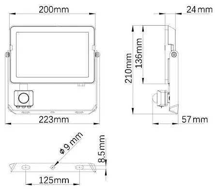 Philips - LED Vonkajší reflektor so senzorom PROJECTLINE LED/50W/230V IP65 3000K
