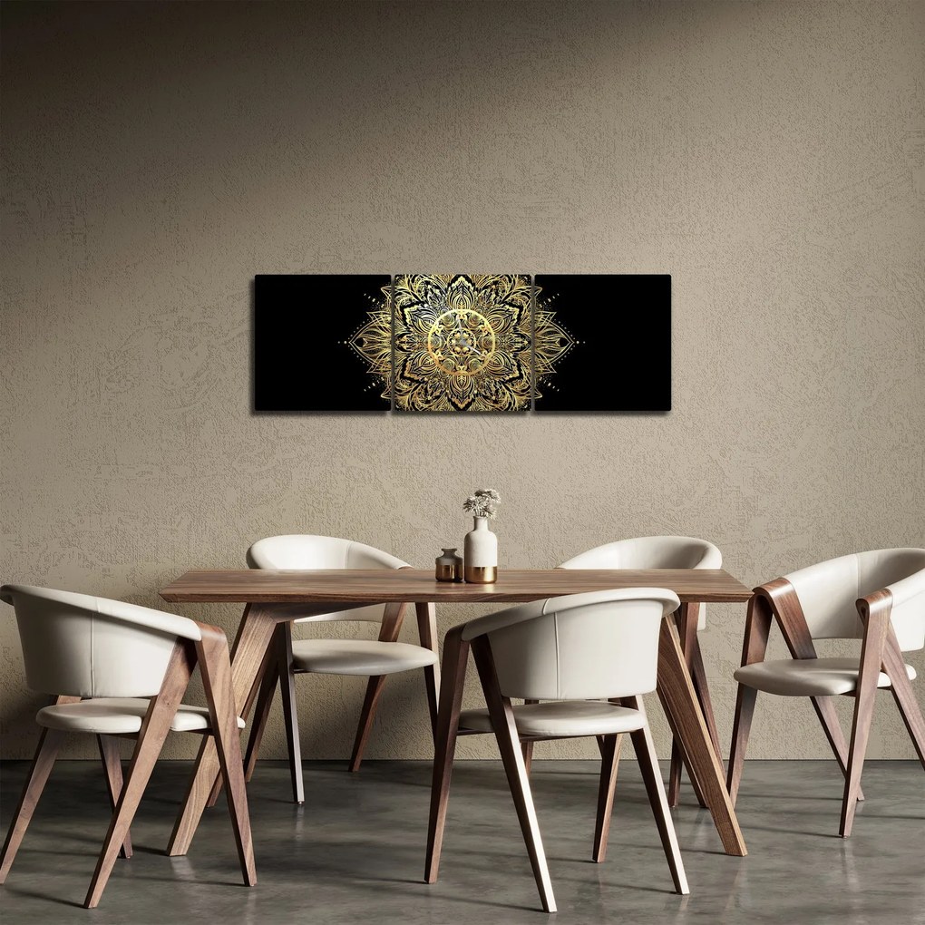 Obraz - Mandala bohatstvo (s hodinami) (90x30 cm)