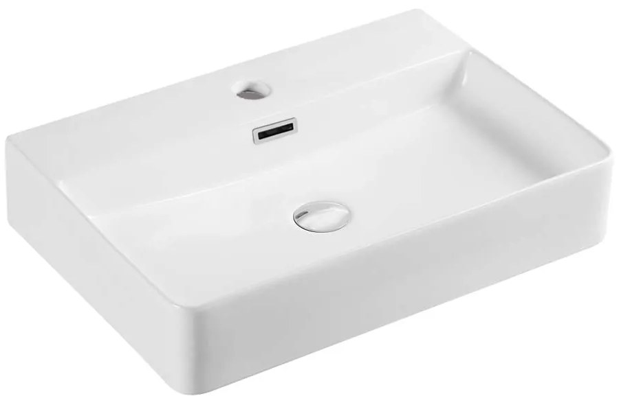 Mereo Mereo, Leny, kúpeľňová skrinka s keramickým umývadlom 60 cm, biela, nové madlo, MER-CN811N