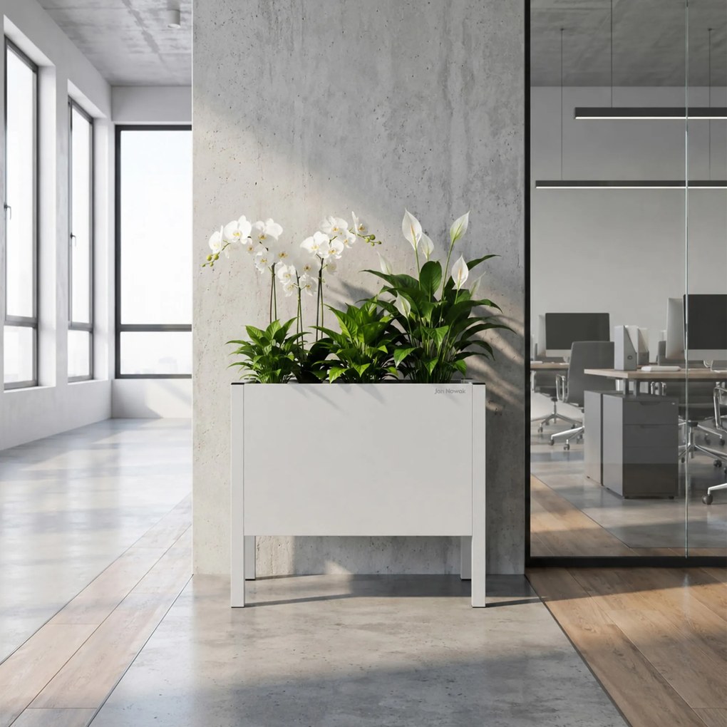 Malý sivý kovový obal na kvetináč: DAISY 400 x 350 x 250 mm