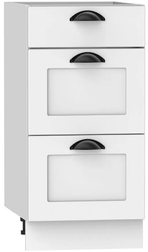 Kuchynská skrinka Adele D40s/3 Biely hrášok/Biely