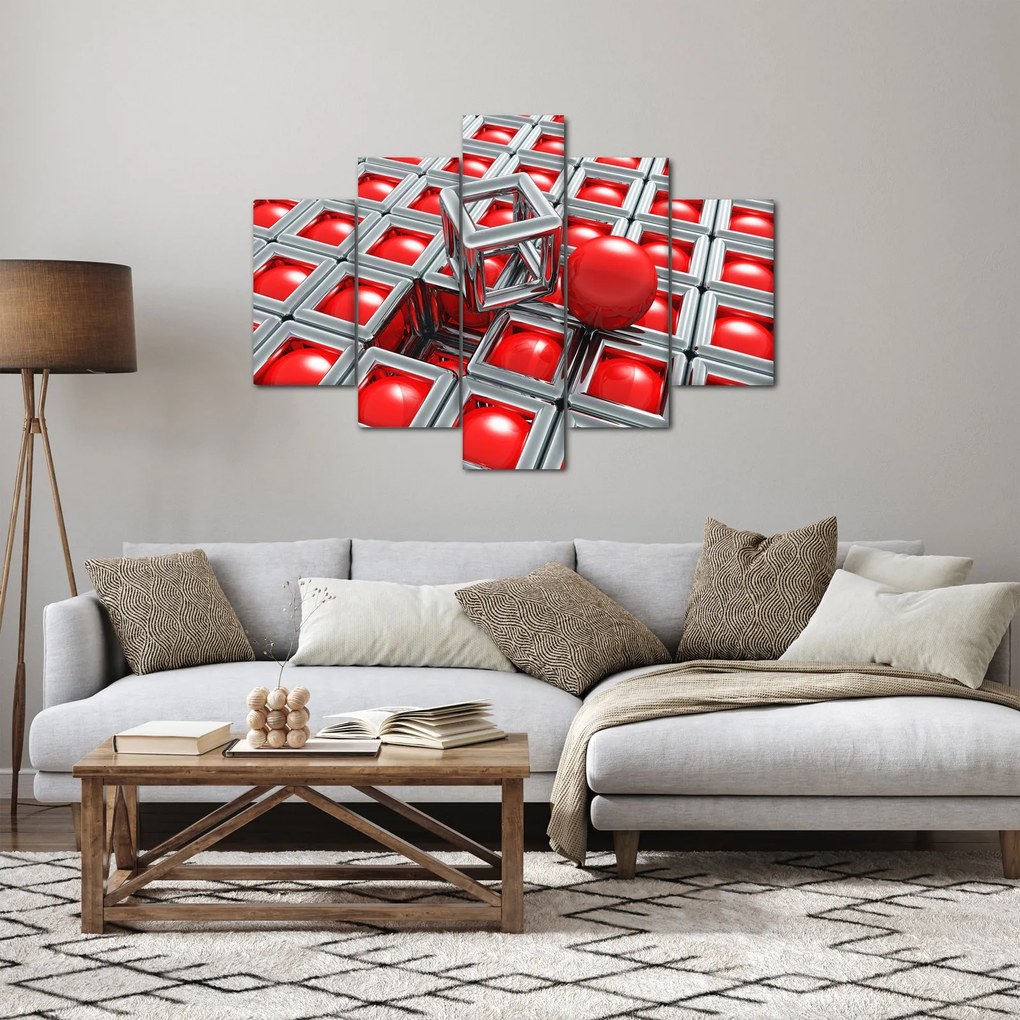 Obraz - 3D metalická abstrakcia (150x105 cm)