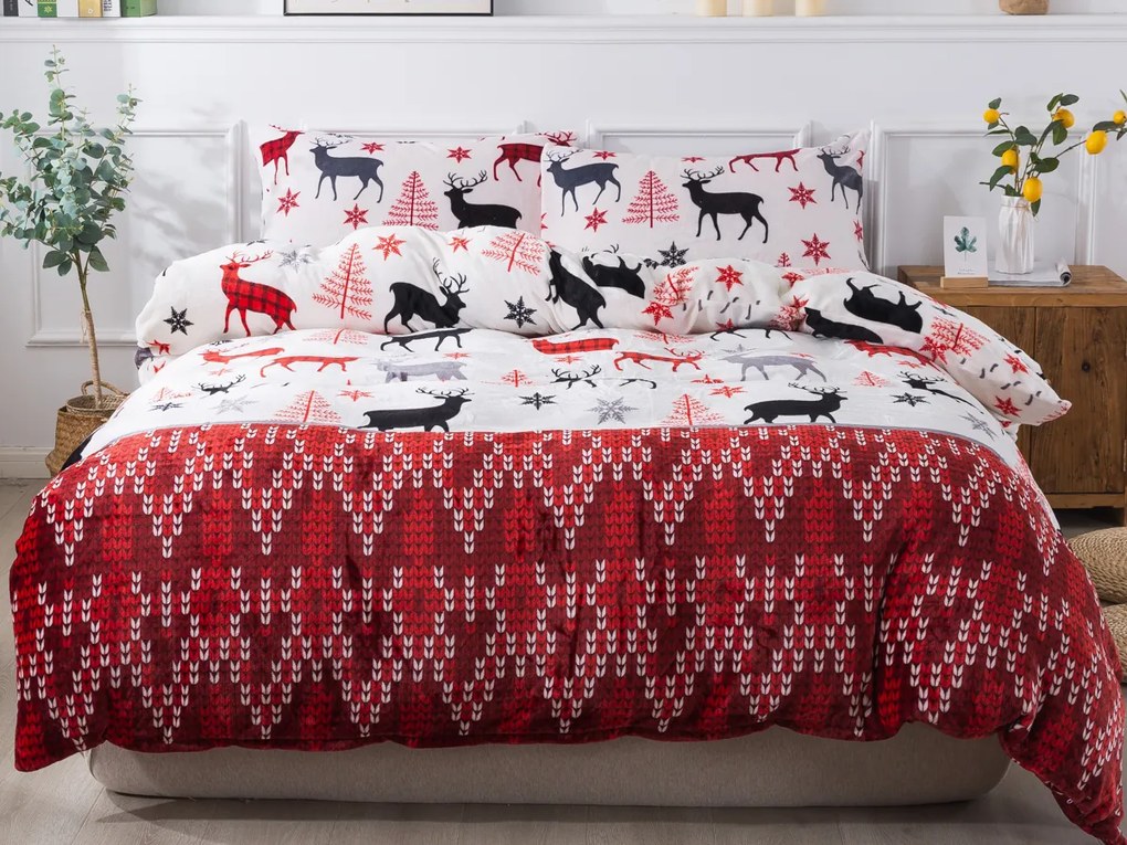 XPOSE® Predĺžené mikroplyšové obliečky LYANA Exclusive - červené