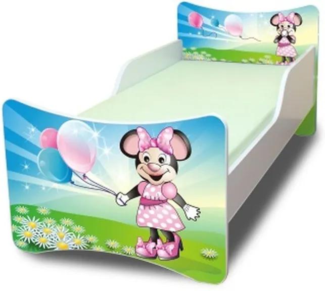 MAXMAX Detská posteľ 180x80 cm - MYŠKA s balónikmi 180x80 pre dievča NIE