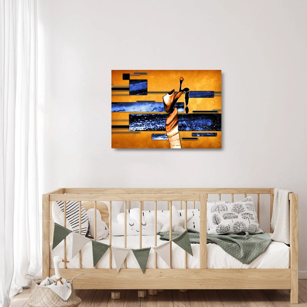 Sklenený obraz abstraktné maľby (70x50 cm)