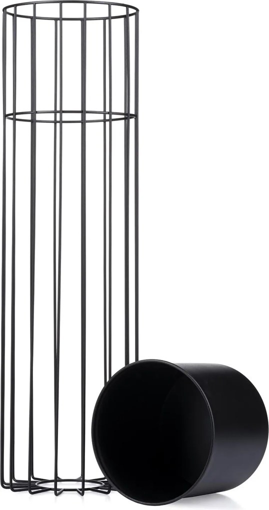 KOVOVÝ KVETINÁČ SO STOJANOM GLAM 70X20 CM ČIERNA