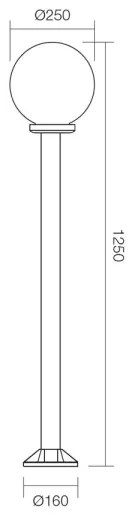 Redo 9776 - Vonkajšia lampa SFERA 1xE27/42W/230V IP44 25x125 cm hnedá