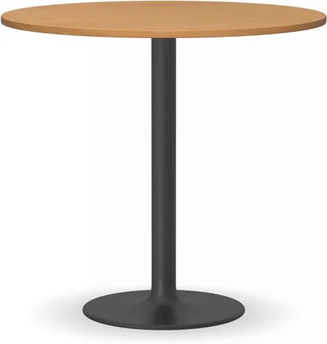 Konferenčný stolík FILIP II, priemer 800 mm, čierna konštrukcia, doska buk