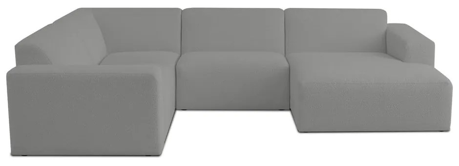 Sivá rohová pohovka z textílie buklé (do "U") Roxy – Scandic