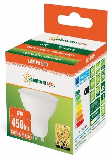 Toolight Toolight, Teplá LED žiarovka GU10 230V 6W 450lm 13265, OSW-01026