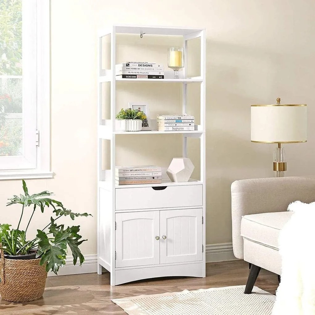 Kúpeľňová skrinka VASAGLE OXYLAS biela