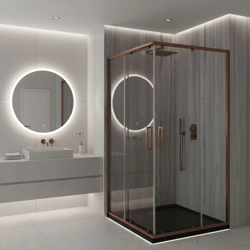 Rea City, sprchový kút 80x100cm + biela sprchová vanička, KPL-K6981