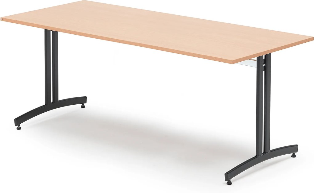 Jedálenský stôl Sanna, 1800x800 mm, buk / čierna