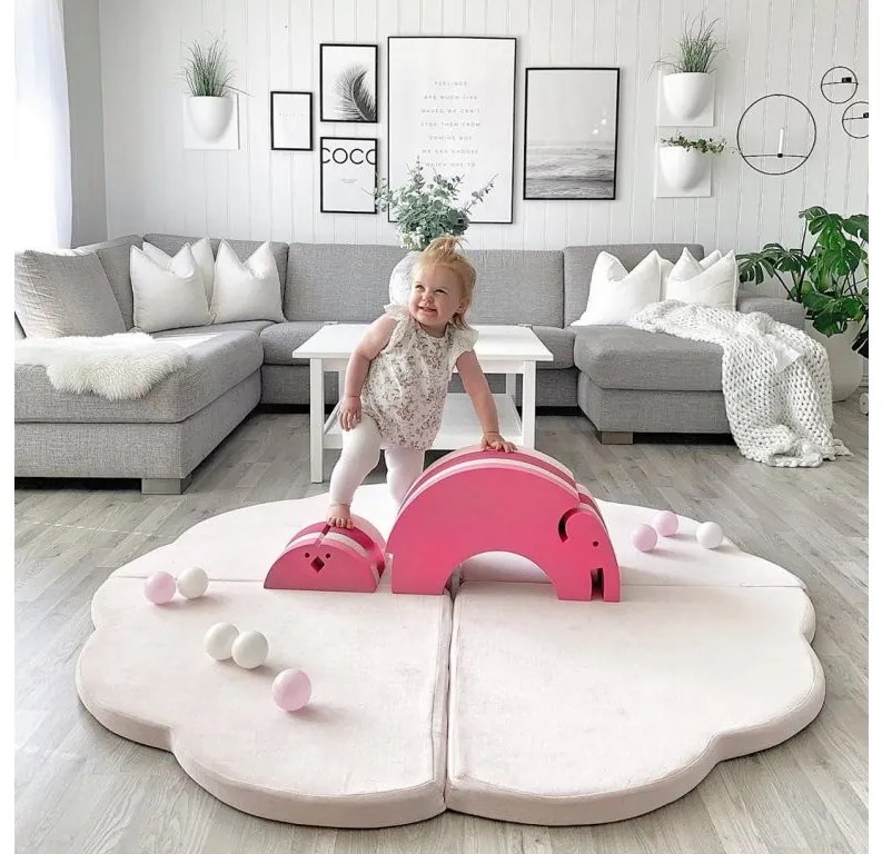 Penová hracia podložka mráčik: ružová