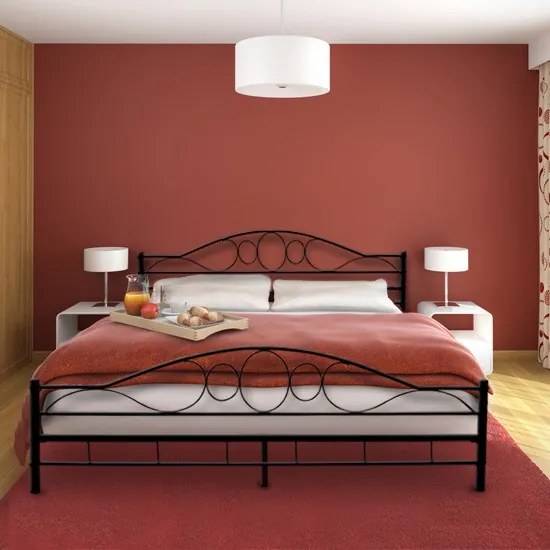 VIDA Curl kovova postel 180x200cm černá