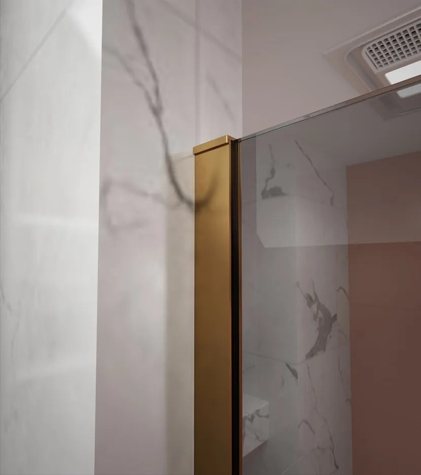 Erga Paris, sprchová zástena Walk-In 110x200 cm, 8mm šedé sklo, zlatý matný profil, ERG-V02-PARIS-110x200-GR-GB