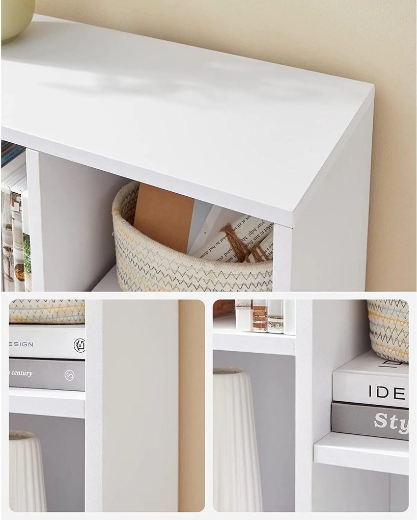 7-priehradková knižnica, polica na knihy, biela