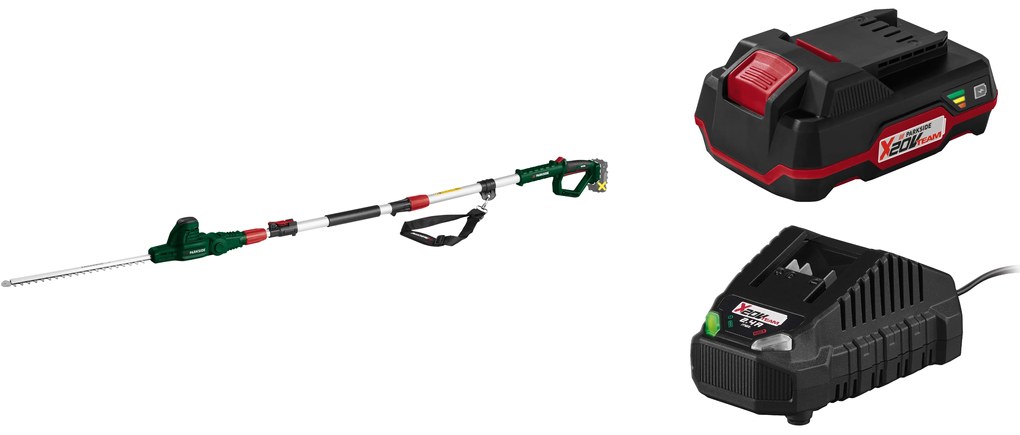 Parkside® Aku teleskopické nožnice na živý plot Pthsa 20-Li D5 + Akumulátor 20 V/2 Ah PAP 20 B1 + Nabíjačka 20 V/2,4 A PLG 20 C1 (800011183)